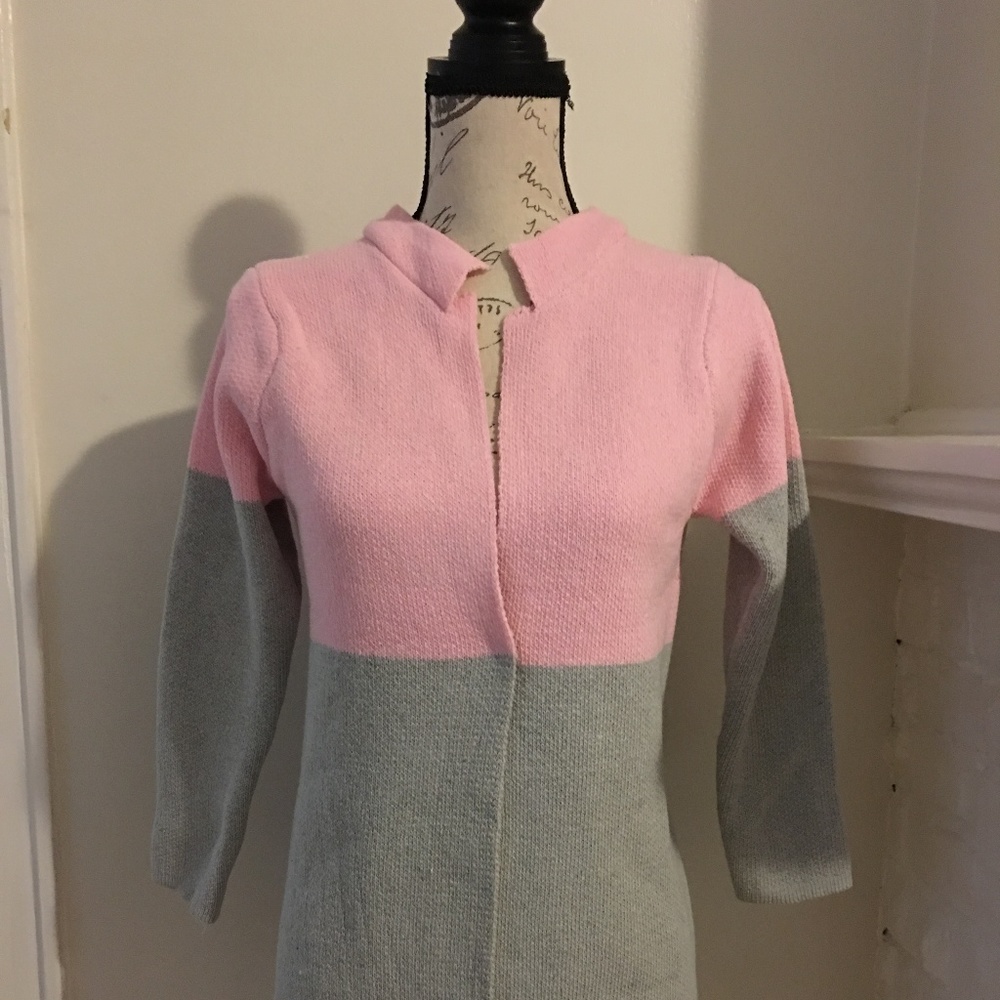 Color Block Long Cardigan Sweater NWOT